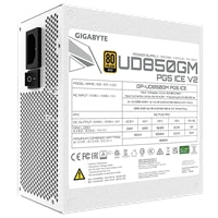 GIGABYTE GP-UD850GM 850W V2 ICE, 80 Plus Gold Certified Fully Modular Power Supply, PCIe Gen 5.1, 80 PLUS Gold, Fully Modular Design, 120mm Fan, ATX 3.1 compatible, UK Plug GIGABYTE GP-UD850GM 850W V2 ICE, 80 Plus Gold Certified Fully Modular Power Supply, PCIe Gen 5.1, 80 PLUS Gold, Fully Modular Design, 120mm Fan, ATX 3.1 compatible, UK Plug